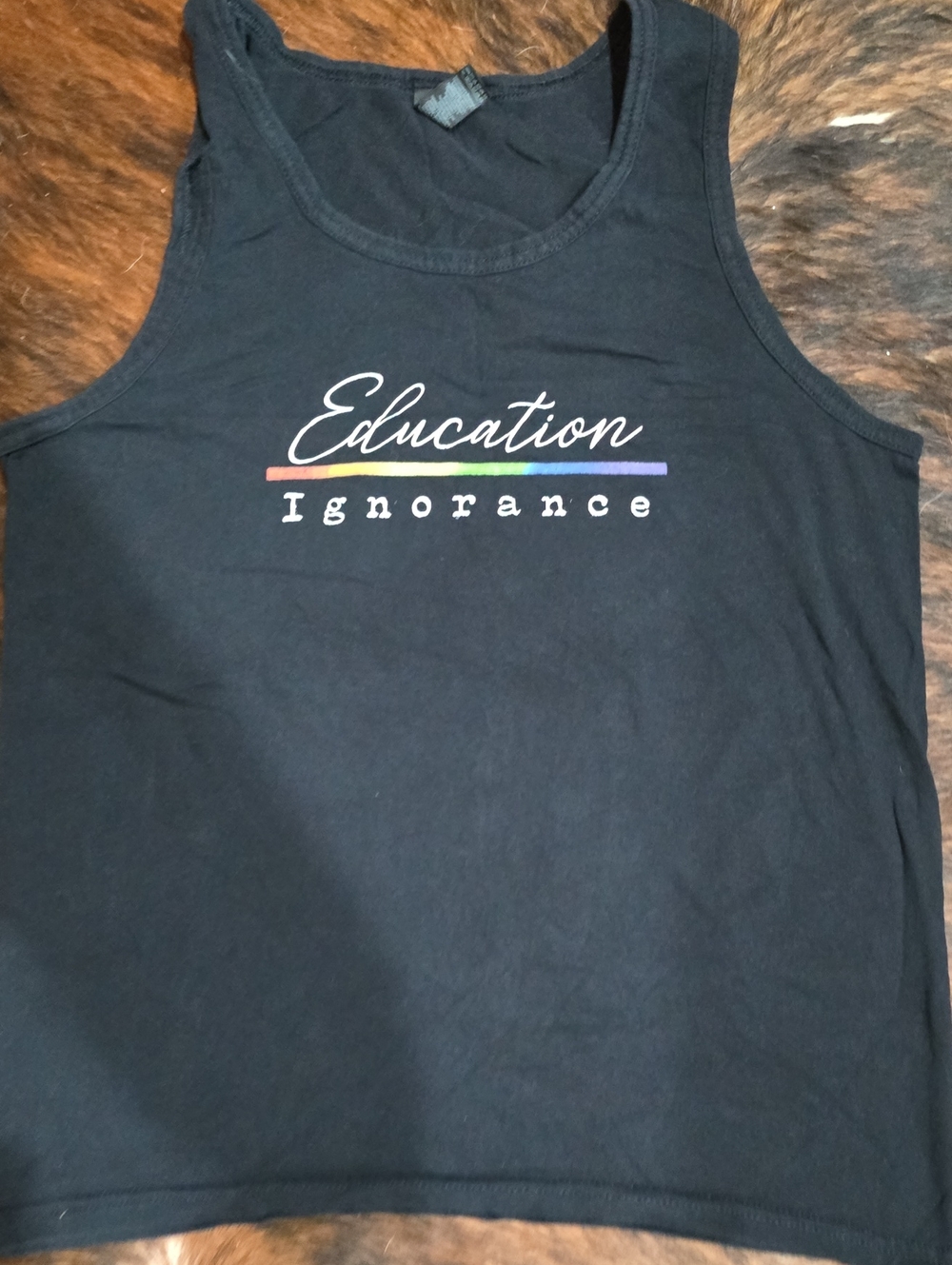 Black Kids Tank Top with "Education > Ignorance" Graphic Education Over Ignoranc